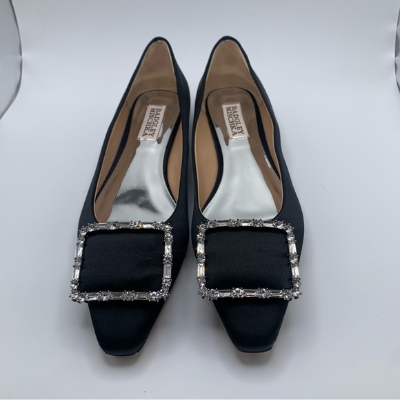 NWB Badgley Mischka Dyanne Square Toe Flat in black size 6.5 M 1624 - Picture 4 of 11